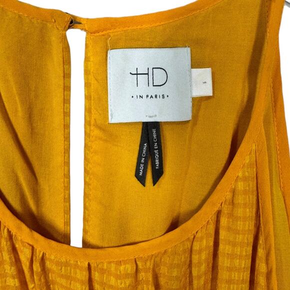 Anthropologie HD In Paris Villanelle Yellow Lace Midi Dress Small S Sleeveless - Picture 6 of 8